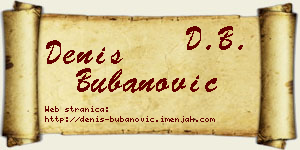 Denis Bubanović vizit kartica